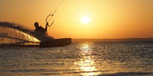 sunset session of ben beholz on sardinia at porto botte